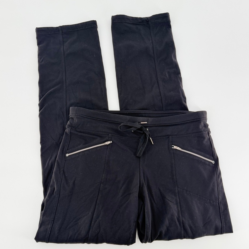 ATHLETA Metro Slouch Black Pants Small Supplex Stretch Zip Pocket Jogger